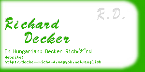 richard decker business card